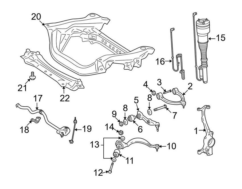 Mercedes Steering Knuckle - Front Driver Left 2213324701